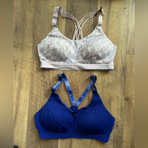 Lot of 2 Victorias Secret Sport Women's Sports Bras - pastel pink & royal blue M